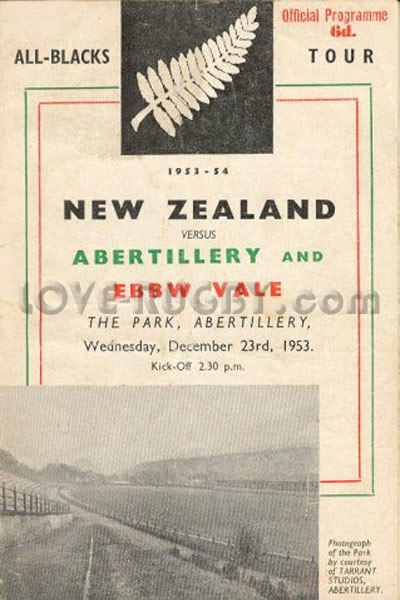 Abertillery & Ebbw Vale New Zealand 1953 memorabilia